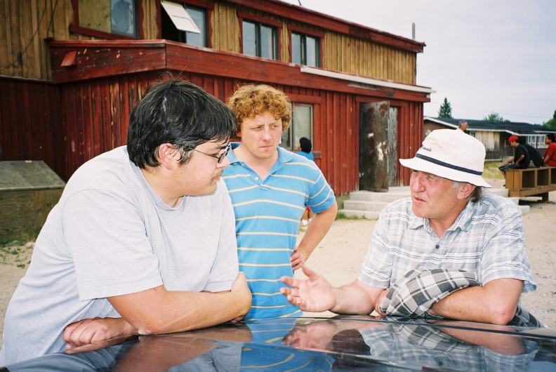 Terry Moreau (IT technician, Kejick Bay), Adam Fiser (CWIRP) and Brian Beaton (Coordinator, K-Net Services)