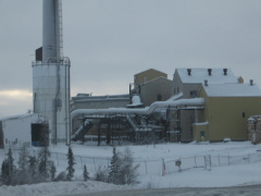 The closed down Gaint gold mine just outside of Yellowknife