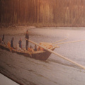 Picture of the moose hide boat being used on the river
