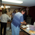 The dessert table.  That is Laura Anishinabe. She works at the Keewaywin School too. As a Teacher Assistant.