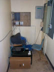 The maintenance room in the school. The IBM SchoolVista server in the foreground.
The equipment on the wall was installed for t