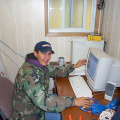 Oscar Meekis at his desk.