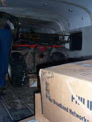 Blair Electronics equipment loaded into a Wasaya charter.