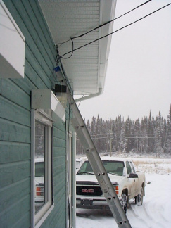 Installation of the cable drop at the day care center.