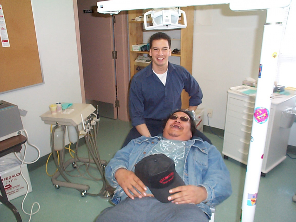 And here is Dennis the Dentist with Roland fooling around while I told them to pose for me. As this is the first time Keewaywin