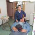 And here is Dennis the Dentist with Roland fooling around while I told them to pose for me. As this is the first time Keewaywin