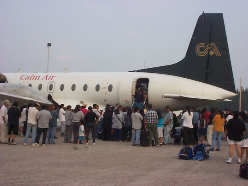 Here is the first flight at 6:15 to evacuate Deer Lake, roughly about 40 people had aboard this aircraft