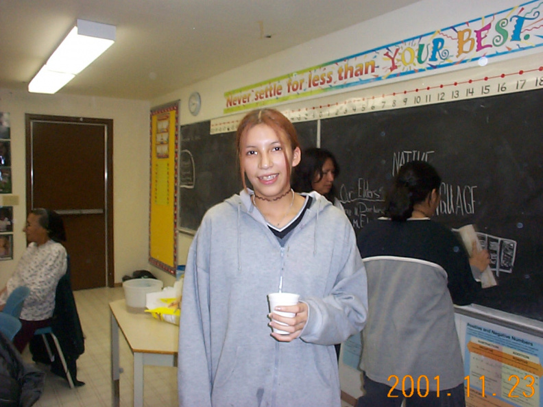 Sharon Meekis having a cup of &quot;weekesh&quot; tea.