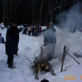 Getting the fire started in preparation for our "No special occasion" wiener roast....*grinz*