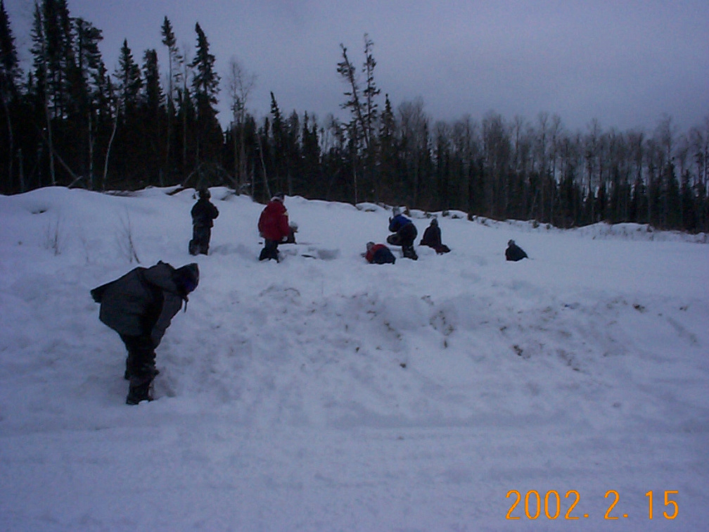 All the kids were playing in the snow...everywhere you looked.