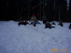 They had a lot of fun burying each other in the snow.