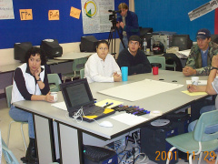 and...heeeeeeree..they are...the E-Centre Staff..from left to right.  Arlene Meekis, MMP, Sonya Nothing, CAP, Cory J Meekis, CT,