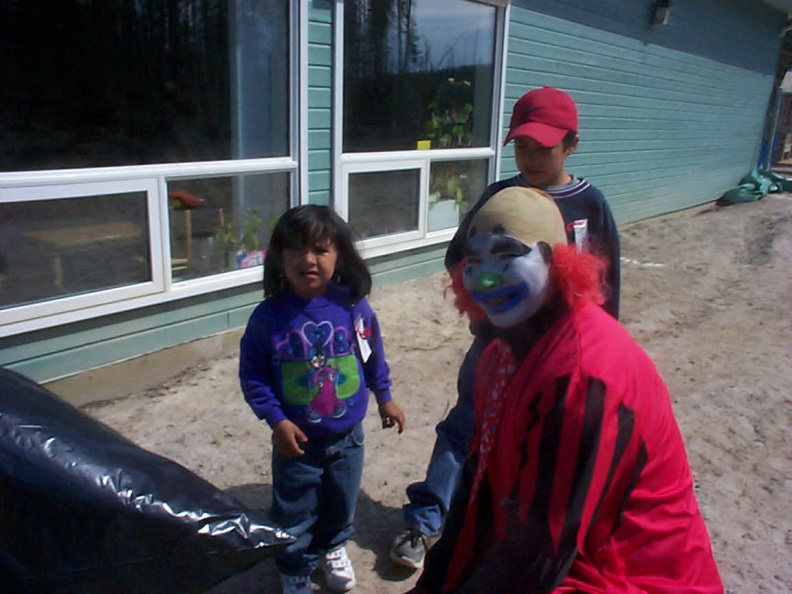 I was too late to see Barney and Woody, but the clowns were still entertaining the kids.