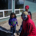 I was too late to see Barney and Woody, but the clowns were still entertaining the kids.