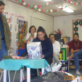 Sonya Nothing, our very own CAP worker, opens her gift.