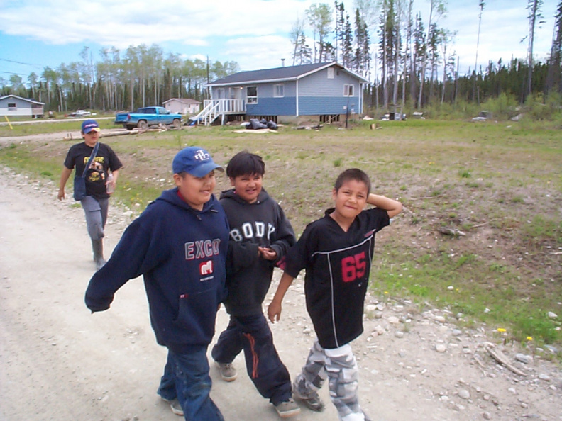 And some Keewaywin Boys enjoying the afternoon. After all the school was closed for the day for Earth Day.
