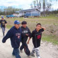 And some Keewaywin Boys enjoying the afternoon. After all the school was closed for the day for Earth Day.
