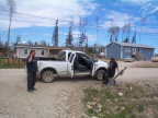 This is Peter Morriseau, and Roland Meekis putting garbage in Edwins truck. im sure if you look in the Keewaywin photos you will