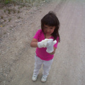 Another little helper putting on some gloves.
