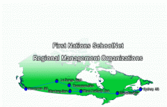 The First Nation organizations and their locations connected into the network thru the First Nations SchoolNet - RMO Helpdesk in