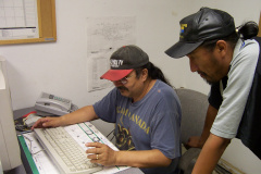 And here is our e-center manager Raymond Mason doing his part and with him Lester Pascal