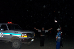 And here we have our constable Wayne directing traffic. The community member who are being evacuated are taken to the airport.