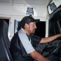 Lester Pascal at the wheel, making one of the trips