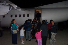 Okay after cleaning the lens. hehe. Here we have a clear view of the evacuees getting on the plane.