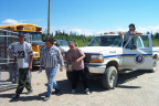 another shot of the people that are helping with the evacuation procedures.
