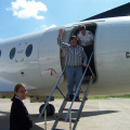 Here we have our Chief John McKay checking out the plane that will take his community people out to safety