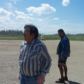 This is our chief of Keewaywin and behind him is the MNR worker Christian Morrisseau.