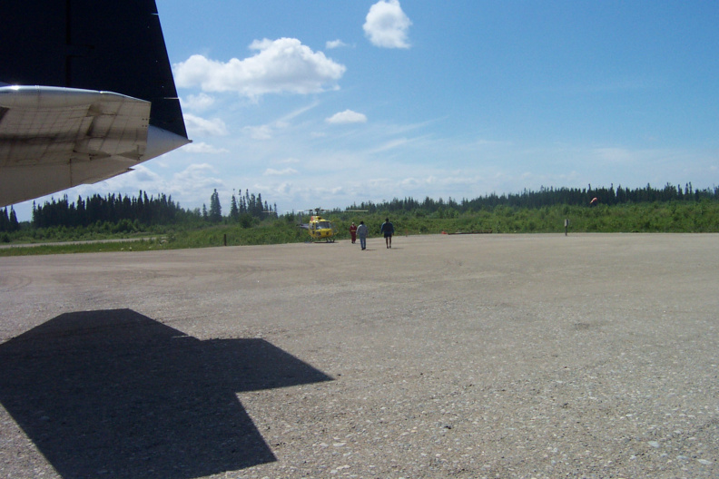 I'm not sure if u can see the helicopter that landed way back there.
Thats our Chief John Mckay and Christian Morrisseau going
