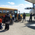 more people arriving for the plane.