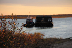 Barge bringing in supplies for the community