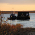 Barge bringing in supplies for the community