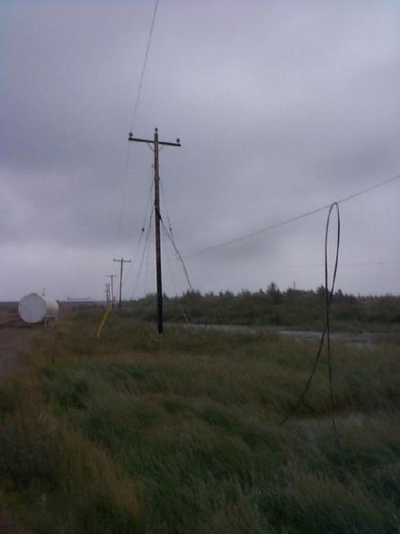 The Bell Telephone cable torn apart.