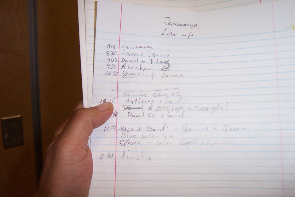Heres Lawrences handwriting, his agenda for the evening