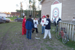 Here's a couple of Keewaywin youths playing hacky sack.