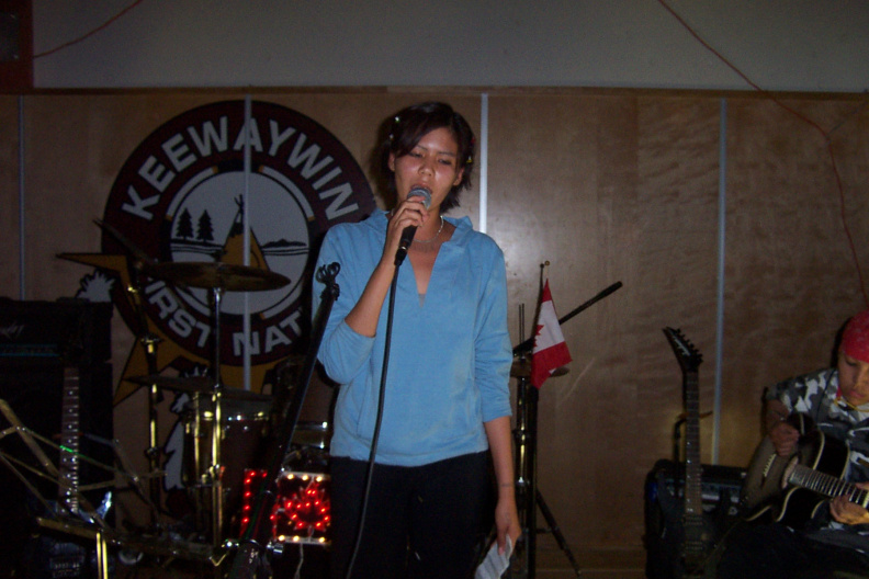 Chrytal Meekis of Keewaywin. she actually had to come back and sing an encore.