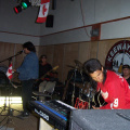 The one wearing red is Danny Kakegamic. Doing some sound check with his instrument