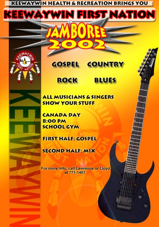 Our official Keewaywin 2002 Jamboree Poster. Need a copie? call the Keewaywin e-center.