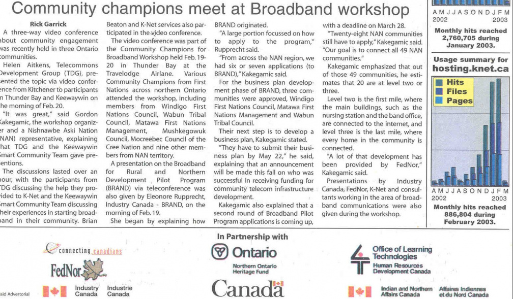 Wawatay-article2-Mar6-03: NAN Community Champions Workshop