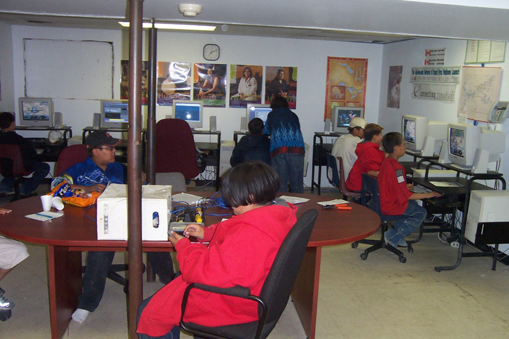 and here we have the student workers learning how to assemble cabling