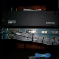 The two Cisco 3524 switches connect each location in town via their own VLAN.