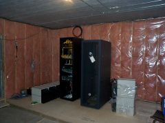 The &quot;K-Net Corner&quot; in the Sioux Lookout Library basement. The server rack will eventually be home for the essential se