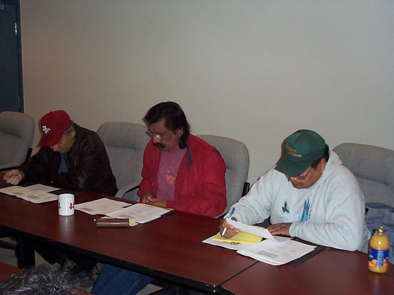 Fred Kakegamic (elder), Chief Albert James and Chief Dennis King