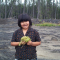 Here is Cherille Keesic holding a Peat Moss plant.