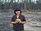 Here is Cherille Keesic holding a Peat Moss plant.