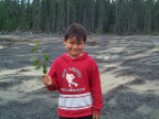 This is Darnell Rae holding a piece of White Birch.