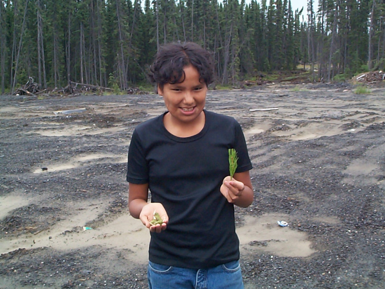 Here is Kayla Rae holding some Jack Pine.